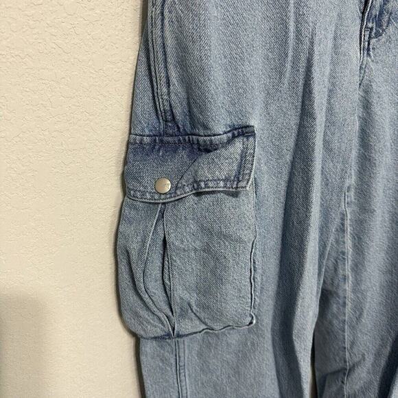Madewell‎ Low Rise Straight Cargo Blue Jeans Coleman Wash Womens Size 28 Pockets - Picture 9 of 13
